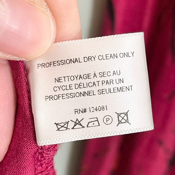 Proenza Schouler Women's Printed Burgundy Crew Neck Long Sleeves Top Size Small - Picture 10 of 10